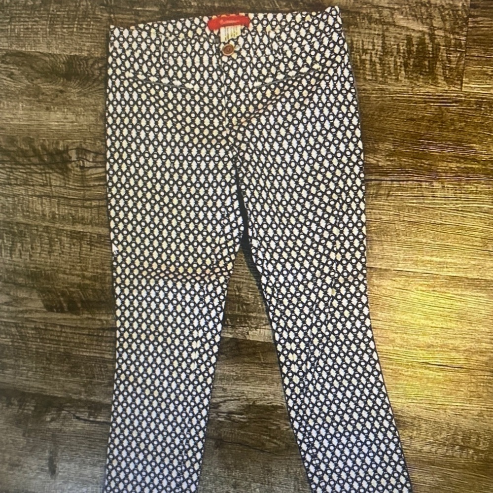 Cartonnier Women’s Straight Leg Printed Jeans - Navy & White